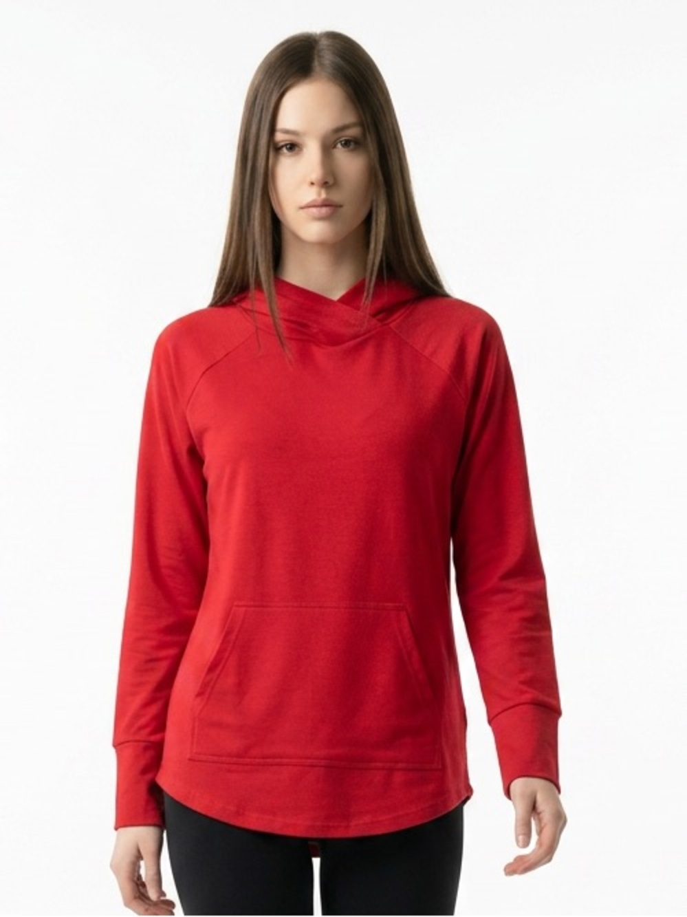 LuLaRoe lightweight Red Hooded Sweatshirt with Kangaroo Pocket- LuLaRoe Amber